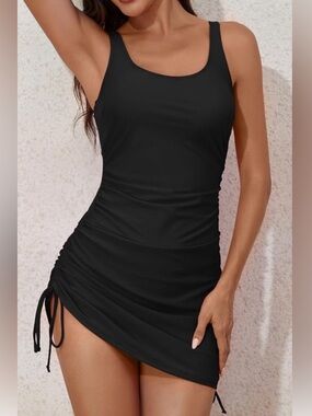 Eomenie Black One Piece Swimsuit Swim Dress